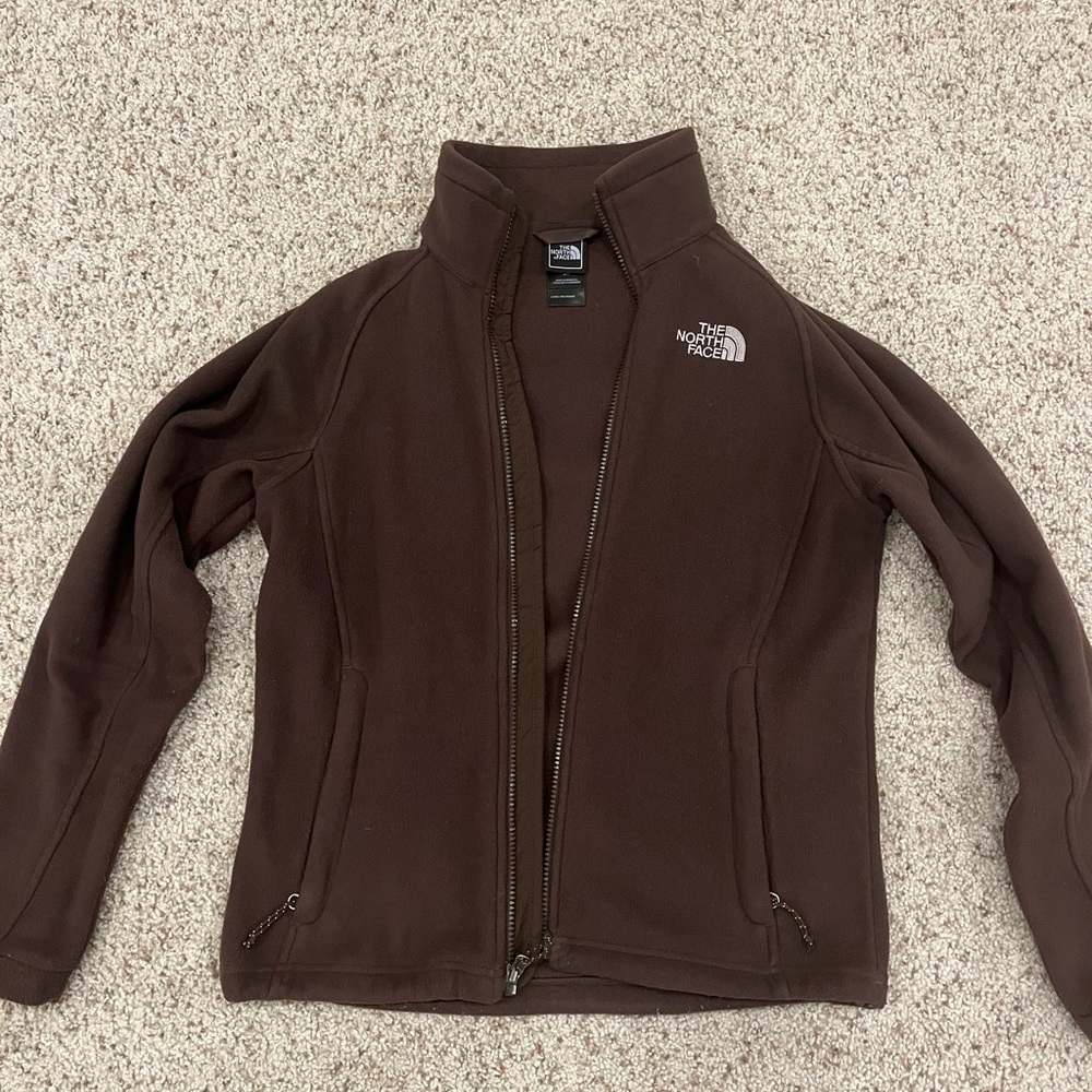 North face brown fleece jacket